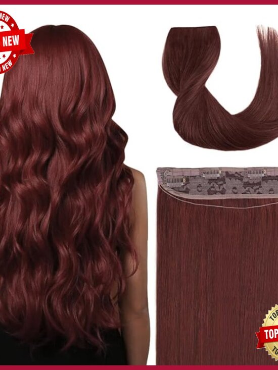 16 Inch 80G Human Hair Extensions Clip-Ins with Invisible Wire main image 4